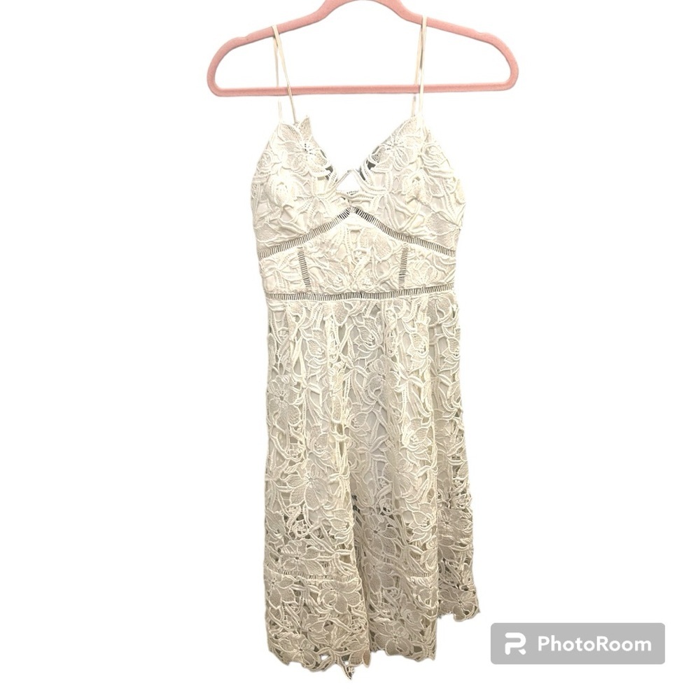 Free People White Lace Midi Dress Size 2 EUC Bridal H0581